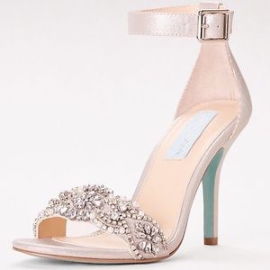 Betsey Johnson Silver Sequin Heels